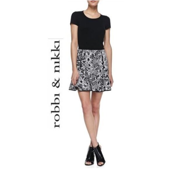 ROBBI and NIKKI, Black and cream animal printed denim, size: small - Picture 1 of 14